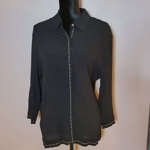EUC Women's Petite Black Blouse